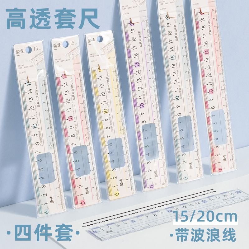 简味大数字直尺带波浪线