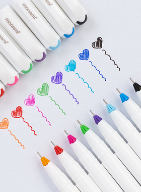 韩国monami  慕娜美208彩色中性笔勾线笔 0.4mm 草图笔多功能手账彩色创意个性萌女生用笔记中性笔日记笔细头