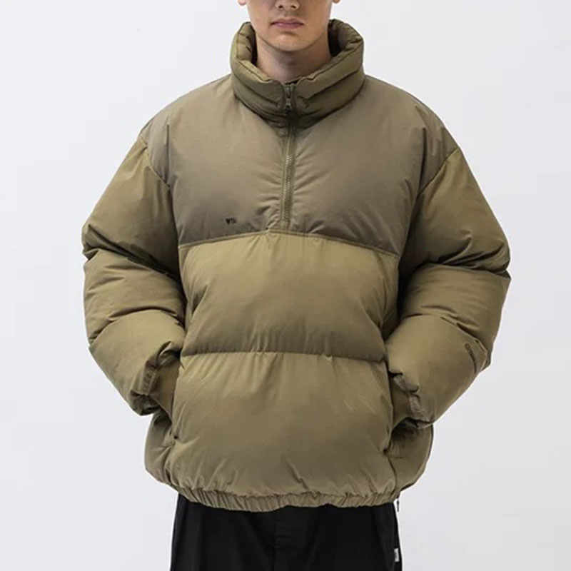 涩谷制24秋冬半拉链立领套头宽松高蓬松保暖P棉拼接日系棉服外套