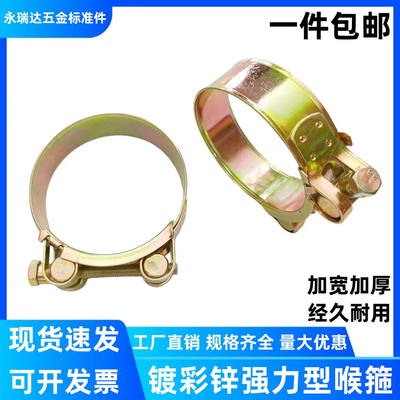 镀彩锌强力型喉箍加厚欧式卡箍