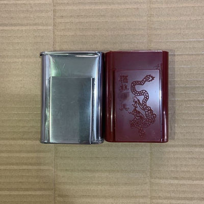 弹簧开口塑料烟盒白钢