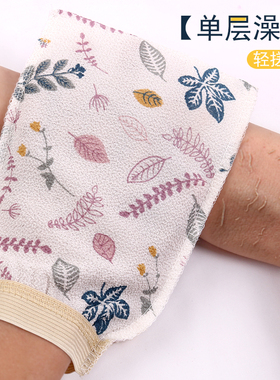 巾派大力单层搓澡巾中细砂洗澡巾快速下泥成人去角质磨砂沐浴手套