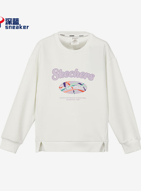 Skechers/斯凯奇正品大童简约舒适潮流针织套头运动卫衣 P323G046