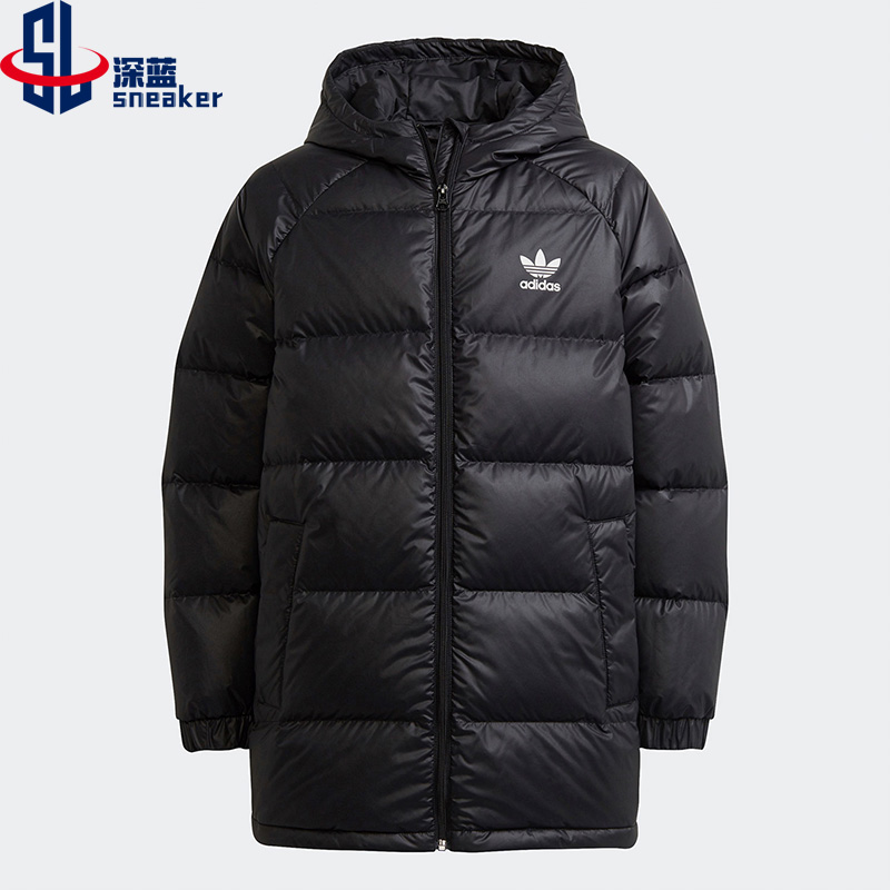 Adidas/阿迪达斯正品三叶草大童运动保暖连帽羽绒服 H34567-封面