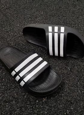 Adidas/阿迪达斯正品DURAMO SLIDE男女游泳沙滩休闲凉拖鞋 G15890