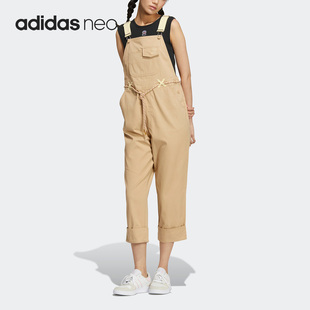 女子背带宽松运动七分裤 Adidas 阿迪达斯正品 NEO秋季 HM2029