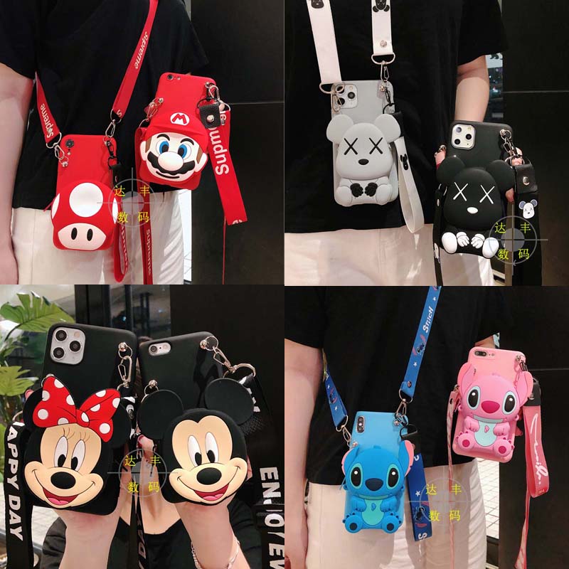 零钱包适用华为nova7se手机壳nova7/6/5i/5pro带挂绳4e卡通3i硅胶