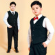 钢琴演出服 儿童主持人小西装 胖童礼服男童加肥加大码 西服马甲套装