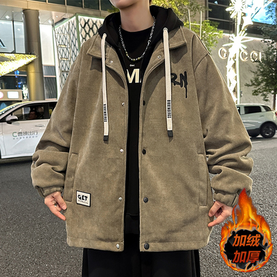 灯芯绒外套男秋冬季假两