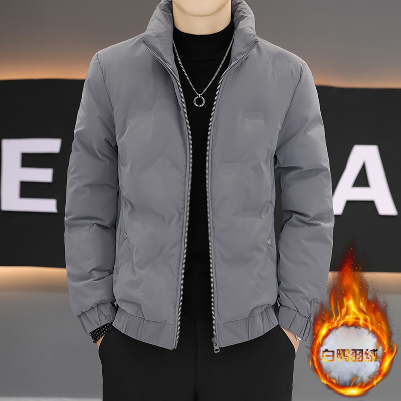 男士冬季羽绒服短款韩版修身帅气立领加厚保暖衣服防寒轻薄潮外套