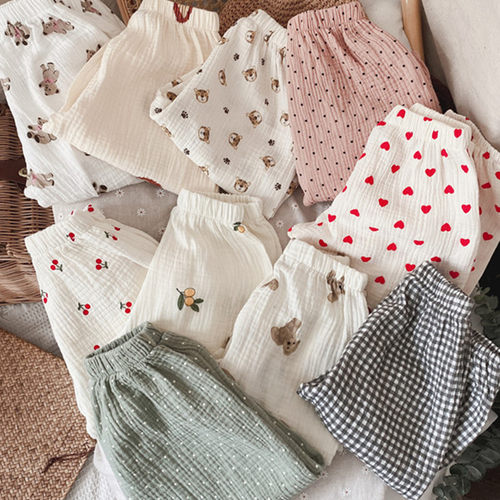 歪妞韩国童装双层纱布防蚊