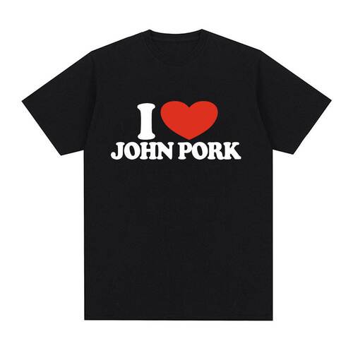 John Pork Is Calling 约翰·波克在呼叫我趣味图案短袖T恤男上衣