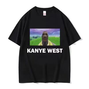 Kanye West 辍学熊侃爷周边潮牌印花短袖T恤男女夏季纯棉个性上衣
