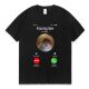Hampter 男女棉TEE shirt仓鼠打电话T恤ins潮流印花短袖 Calling