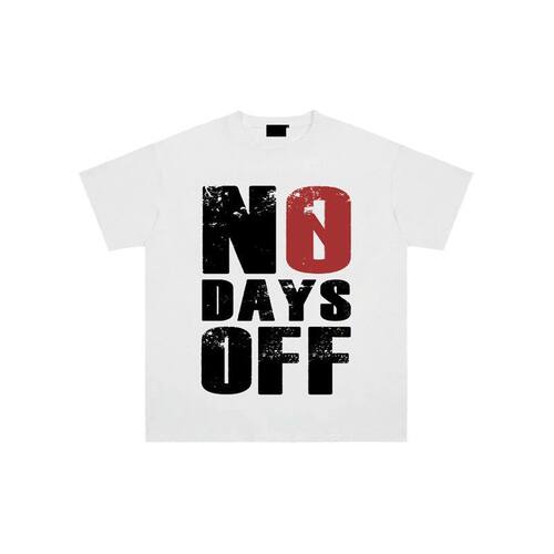 NO DAYS OFF美式风字母印花短袖T恤男女宽松重磅纯棉上衣夏