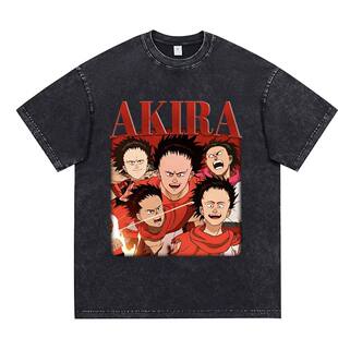T恤男女上衣 短袖 Akira Washed日本动漫周边水洗黑纯棉潮流时尚