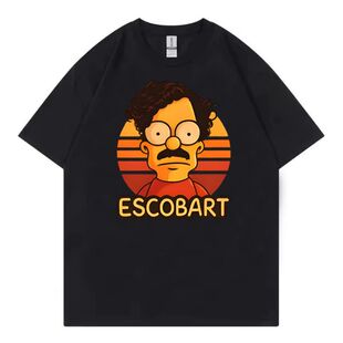 巴勃罗埃斯科巴 Pablo Escobar 卡通动漫人物印花短袖T恤男女上衣