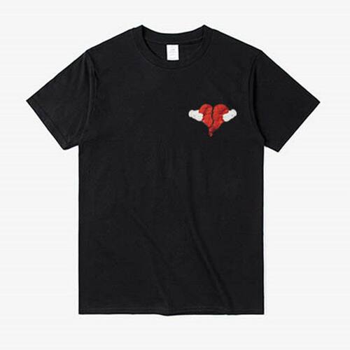 Kanye west侃爷维斯特808s&HEARTBREAK专辑同款短袖T恤男女棉宽松