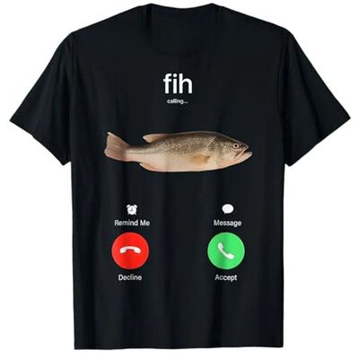 Fih Calling Remind Me夏季潮牌印花趣味搞笑短袖T恤男女上衣