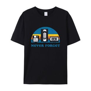 2025夏季潮流时尚圆领T恤 永远不要忘记讽刺音乐 宽松百搭短袖