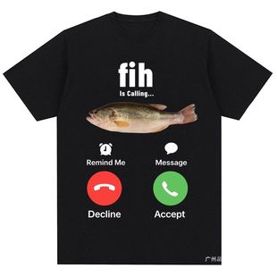 Funny Fih Is Calling T-shirt钓鱼爱好者鱼正在呼叫我短袖T恤男