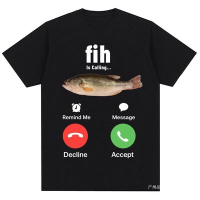 Funny Fih Is Calling T-shirt钓鱼爱好者鱼正在呼叫我短袖T恤男