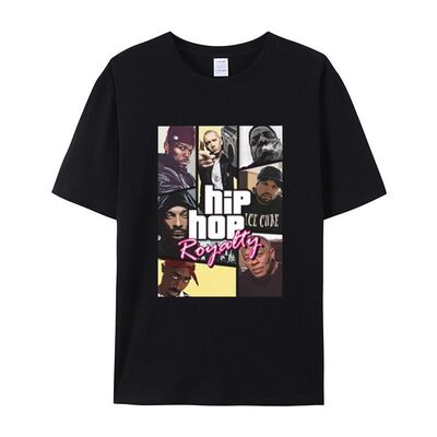 西海岸匪帮说唱歌手姆爷EMINEM印花T恤纯棉短袖半袖男女夏季穿搭