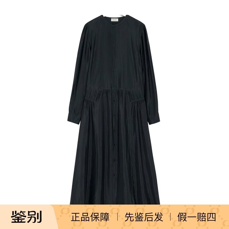 Lemaire深灰色真丝纽扣连衣裙