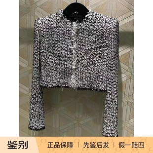 代购 夹克外套正品 FF0SD227 巴尔曼25秋冬灰色女粗花呢短款 balamin