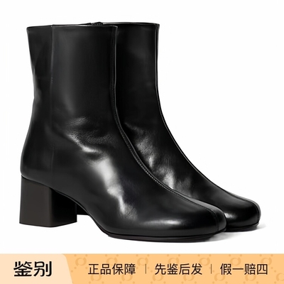 LEMAIRE26春夏女士黑色粗跟短靴