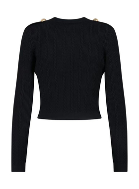 balmain巴尔曼 26春夏黑色女士针织衫正品代购FF1KL245KI500PA