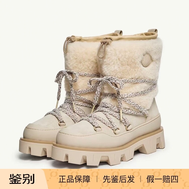 Moncler女士羊羔绒雪地靴