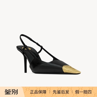 正品 Saint Laurent 26春夏黑色女士露跟高跟凉鞋 869550AAF3E1 代购