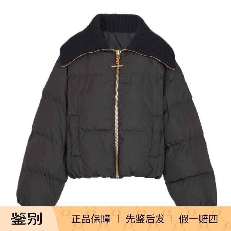 balmain巴尔曼 25秋冬黑色女士棉服外套正品代购GF1TP131XK090PA