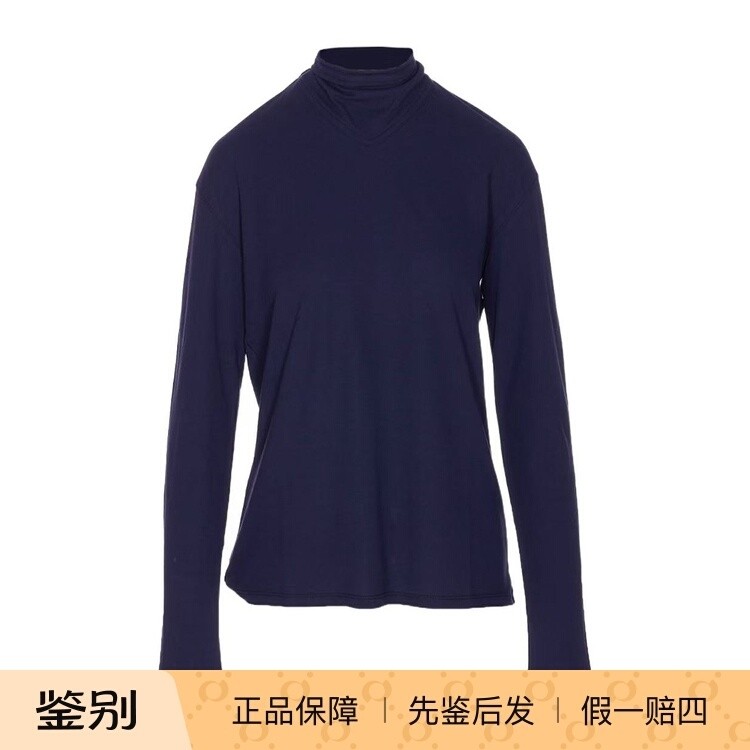 Lemaire军蓝围巾圆领长袖T恤