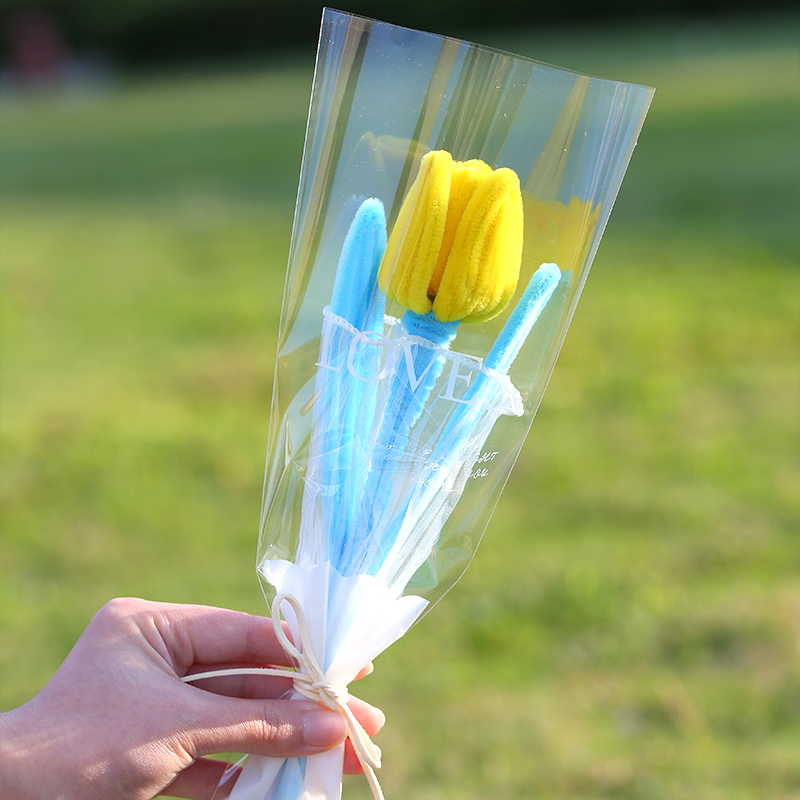 扭扭棒成品蓝叶郁金香花束手工diy送老师教师节送闺蜜送女友礼物