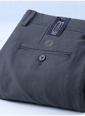 秋冬新款高端奢华男士休闲裤斜纹质感舒适柔软百搭直筒纯色裤子男