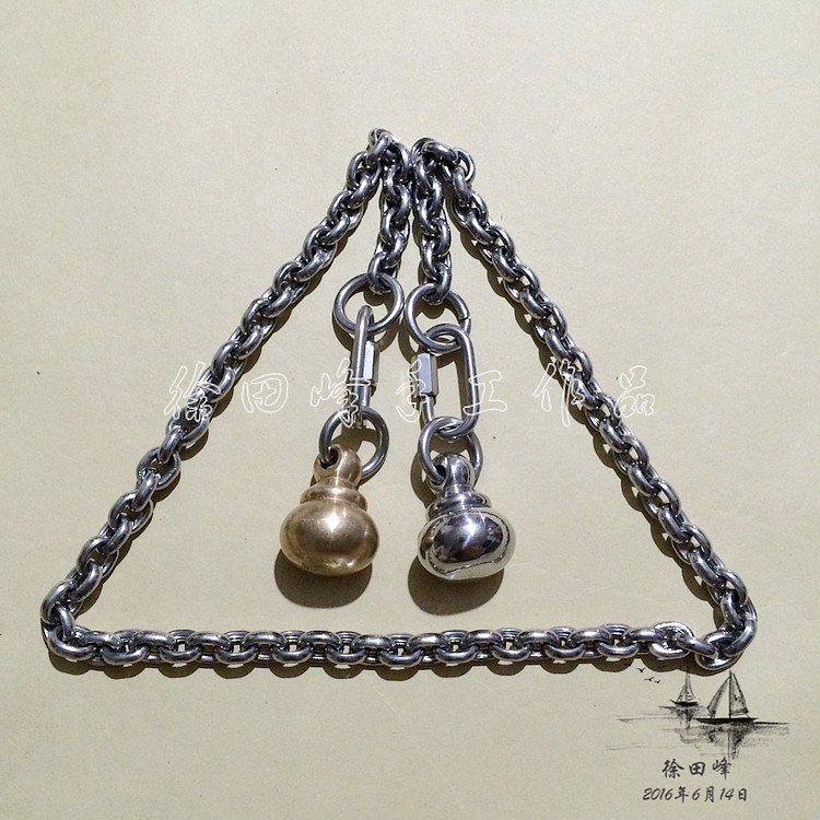 包邮软兵斋01524纯手工多用钥匙链子葫芦链鞭袖槌不锈钢黄铜锤