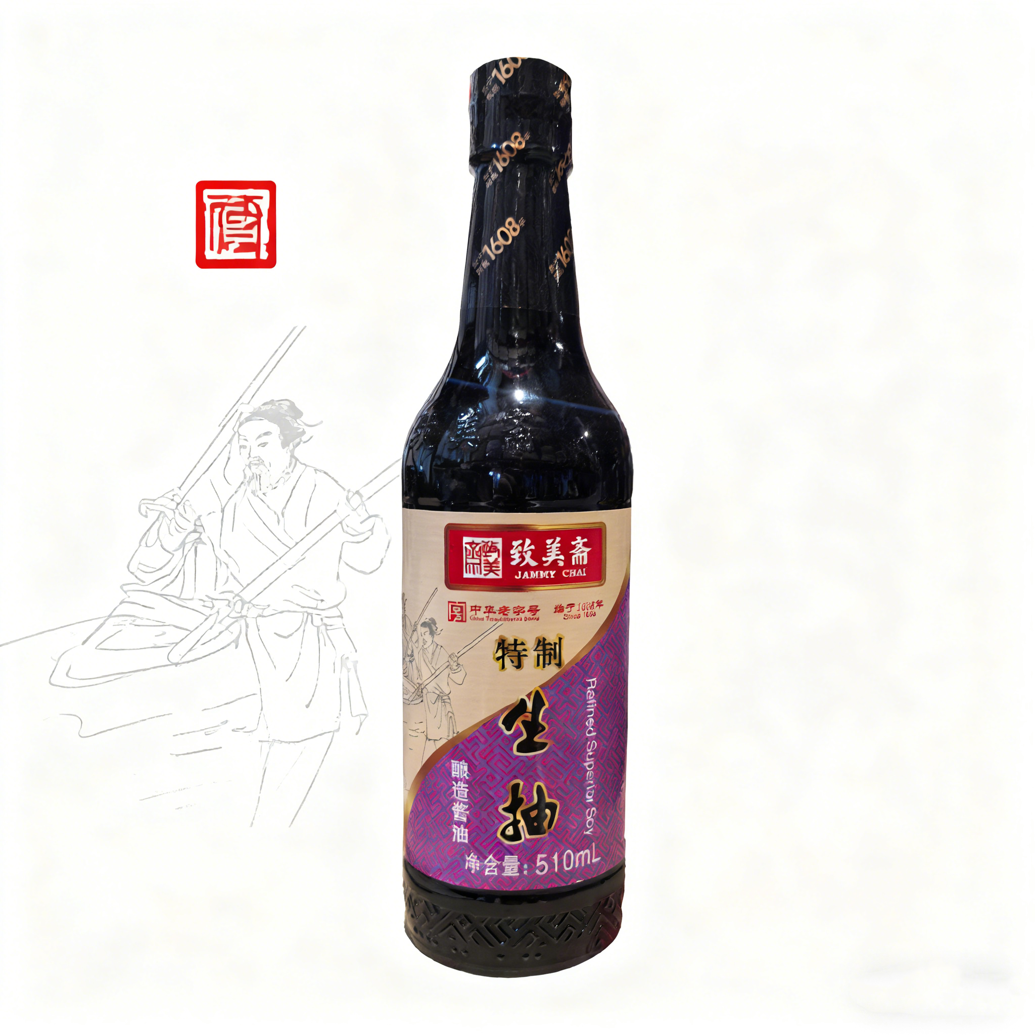 【中华老字号】致美斋特制生抽酿造酱油510ml瓶装生抽