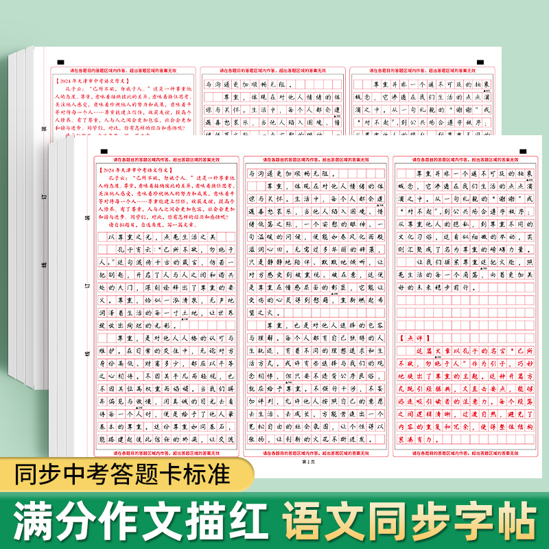 中考语文答题卡作文纸初中生专用