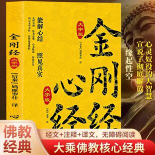 【注音大字版】金刚经心经国学经典读本原文注释译文金刚经读诵本 金刚经原文原版注音版 金刚经诵读本佛教十三经入门书籍