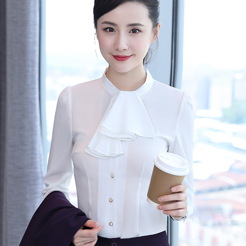 荷叶边短袖衬衫女春职业装女装短袖衬衣通勤工装上衣韩版修身套裙在类目 女装/女士精品, 衬衫中 - 来自Buy2taobao.com提供专业的淘宝代购服务