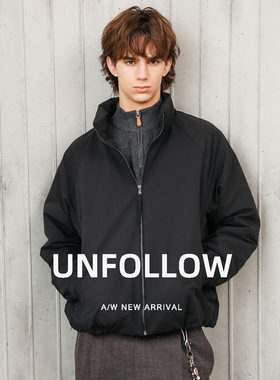 UNFOLLOW立领短款棉衣男冬季新款简约质感宽松休闲棉服外套上衣潮