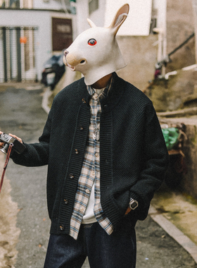 兔先森加厚保暖毛衣开衫外套男士慵懒风重磅针织衫百搭休闲上衣服