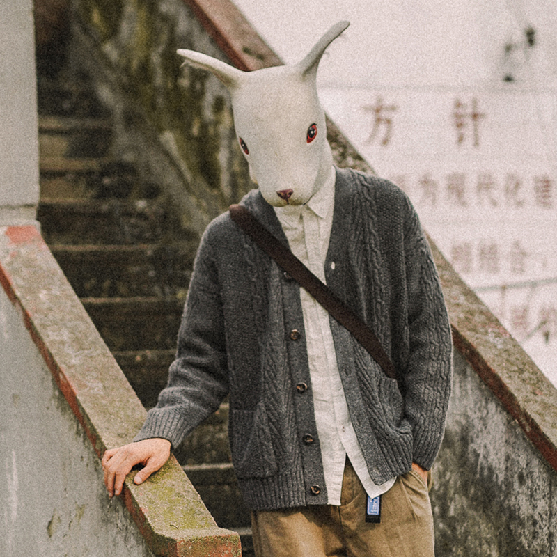 兔先森春秋季针织衫男士开衫外套