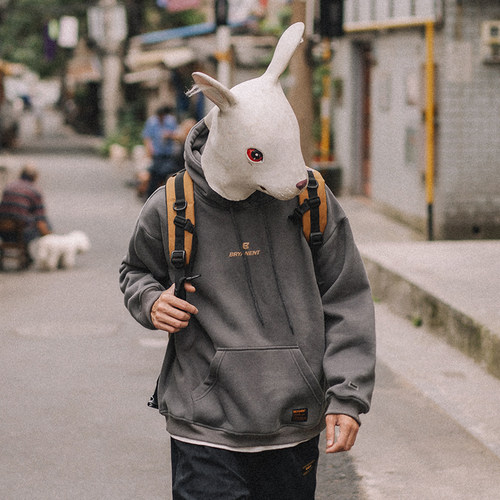 兔先森春秋季加绒连帽卫衣男帽衫