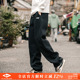 兔先森秋冬季 加绒加厚弹力休闲裤 复古重磅奥粒绒运动直筒卫裤 男士