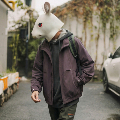 超细旦聚酯丝立领教练夹克外套