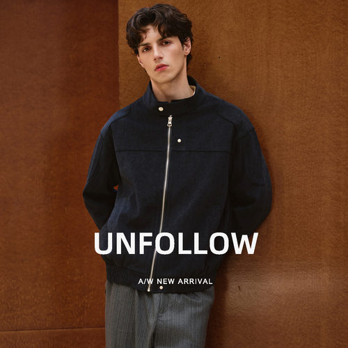 UNFOLLOW 立领机车夹克男春秋新款高级感外搭外套宽松休闲上衣潮