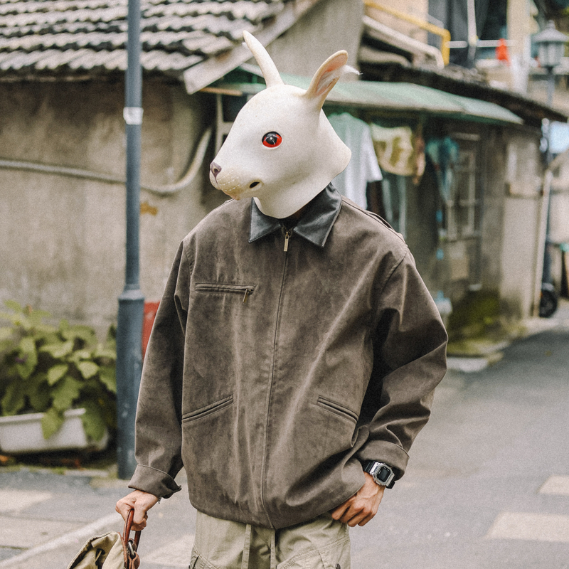 兔先森春秋麂皮绒底特律工装夹克